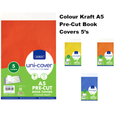 Marlin Kids Colour Kraft Pre-cut book covers A5 5's
